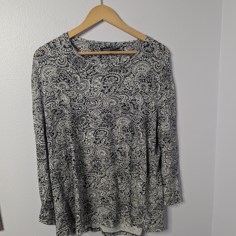 Jones New York‎ Signature Woman Paisley Long Sleeve Top, 2X